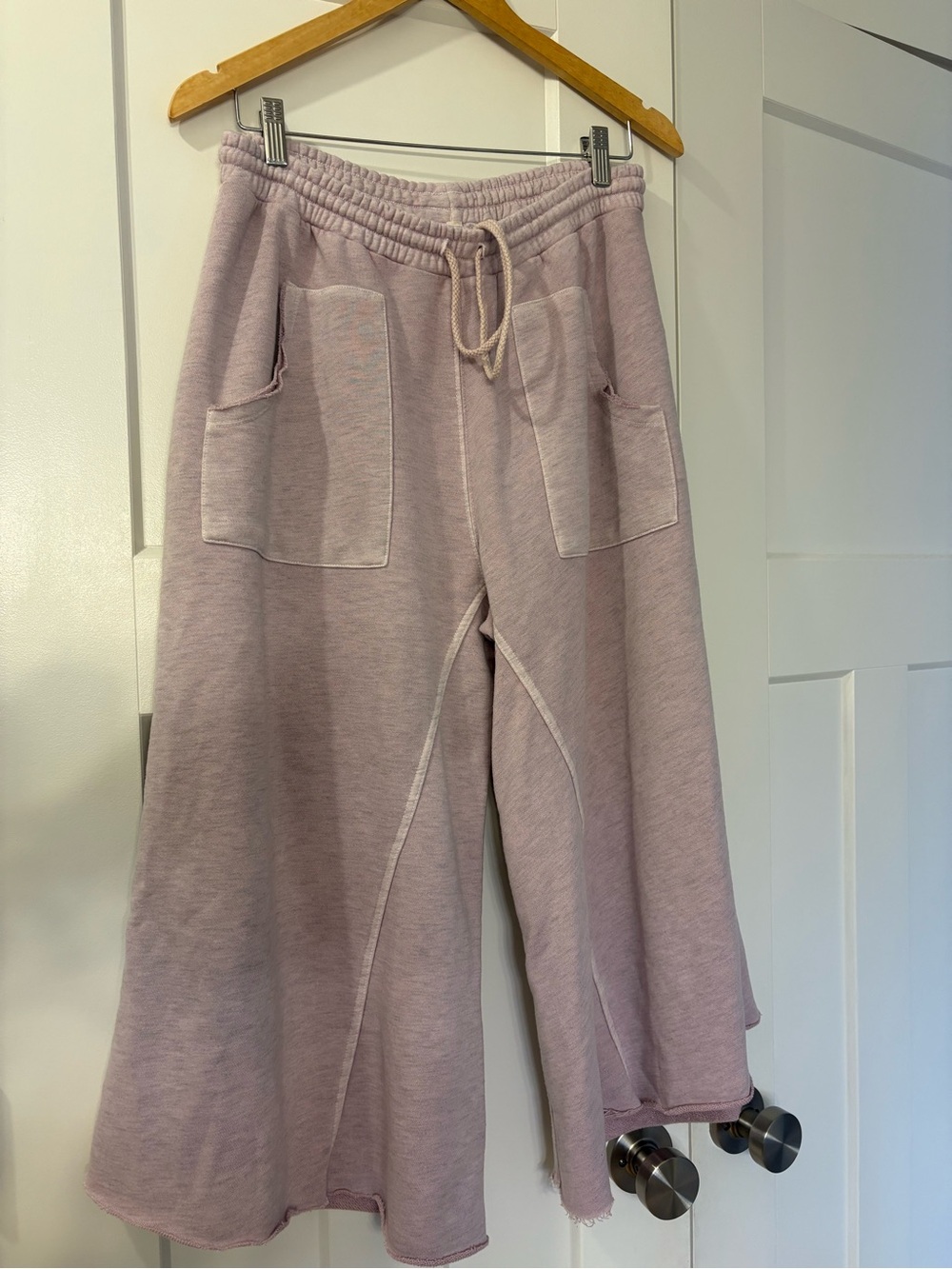FP Movement by Free People Wide-Leg Drawstring Sweatpants in Light Lavender